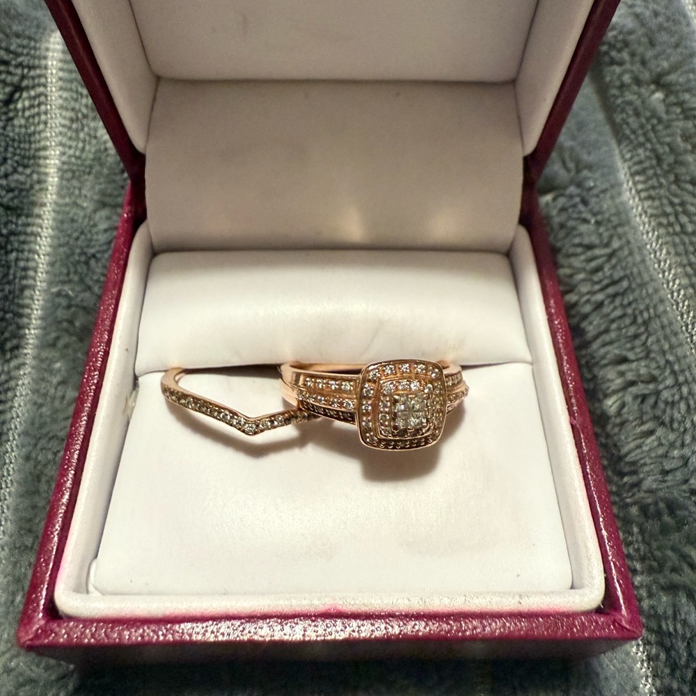 Helzberg Diamonds Rose Gold and Silver Ring